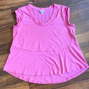 Time and Tru Pink Scoop Neck Tee L 12-14